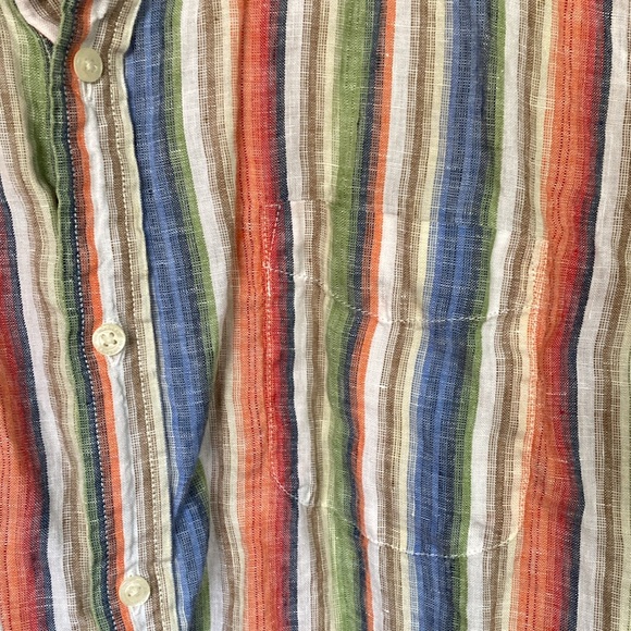 Lands’ End striped linen button down shirt (XL) - Picture 4 of 6